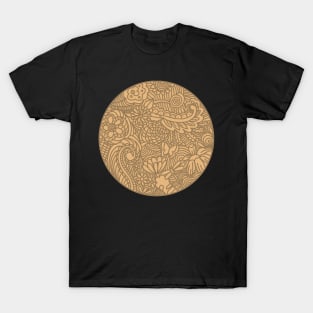 FLOWERS & CATS MANDALA YELLOW T-Shirt